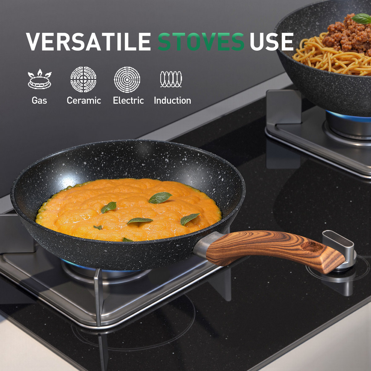 Donnovin 30 - Piece Non-Stick Aluminum Cookware Set